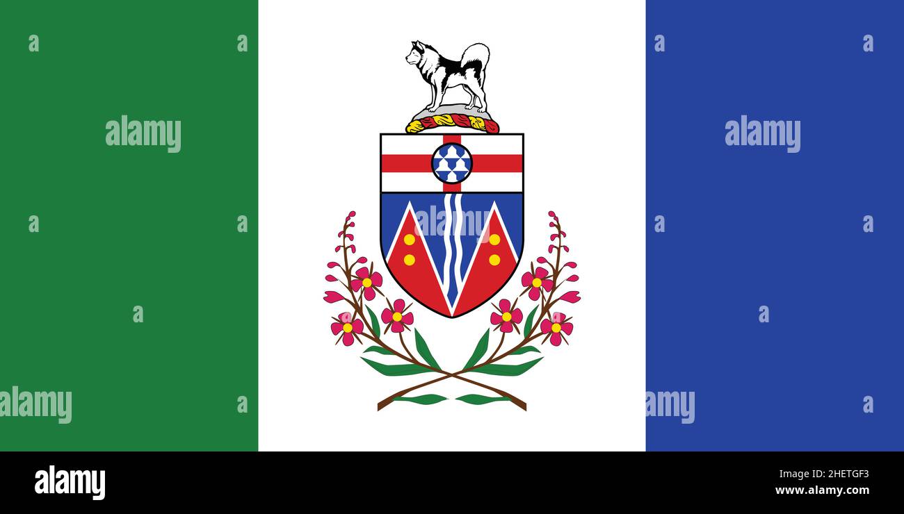 Offizielle aktuelle Vektorflagge des kanadischen Territoriums YUKON, KANADA Stock Vektor