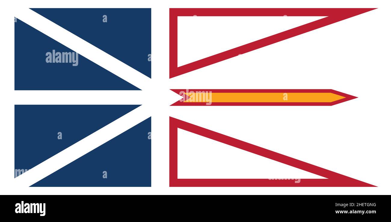 Offizielle aktuelle Vektorflagge des kanadischen Territoriums von NEUFUNDLAND UND LABRADOR, KANADA Stock Vektor