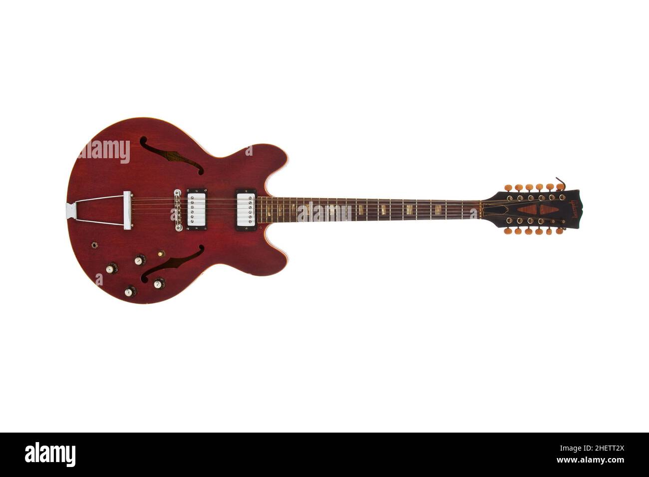 1968 Gibson es-335 TD-12 Cherry E-Gitarre. 12-saitige Gitarre. Stockfoto