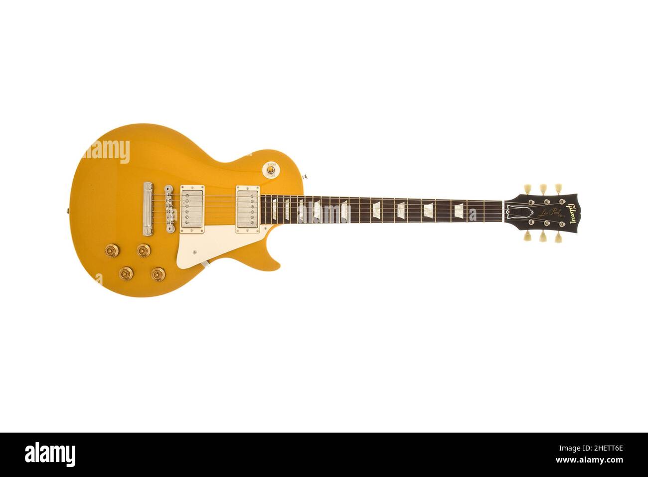 2003 Gibson Les Paul 1957 Neuaufgelegt Gold Top Solid Body E-Gitarre. Stockfoto