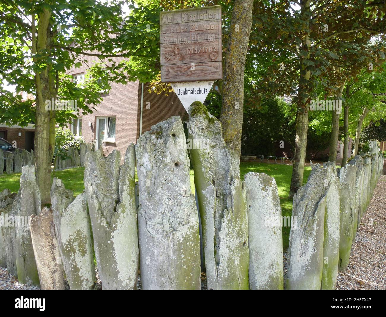 Zaun aus Walknochen, Borkum Insel Stockfoto