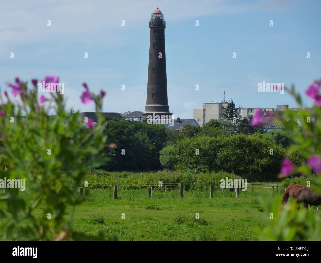 Neuer Leuchtturm auf der Insel Borkum Stockfoto