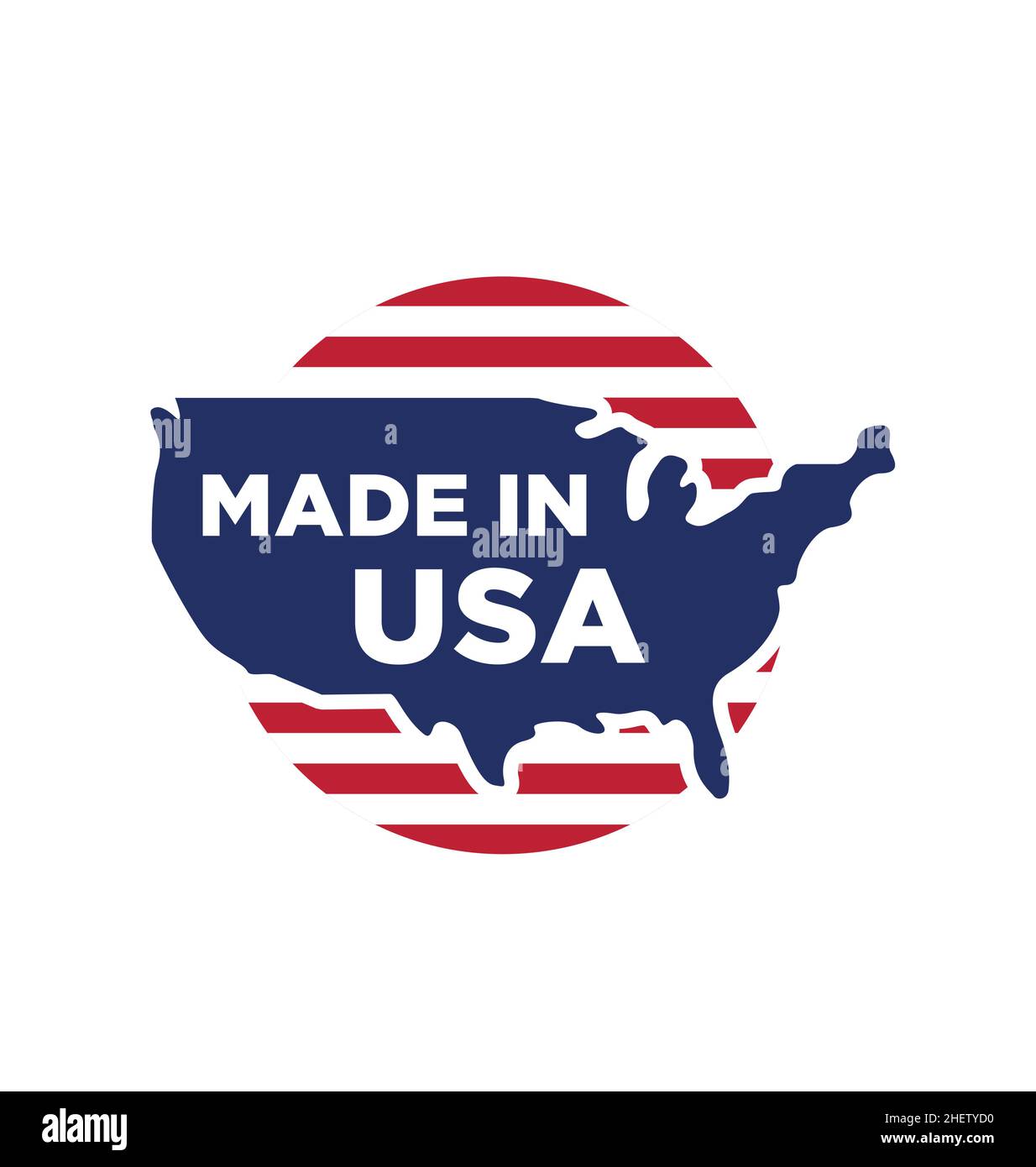 Hergestellt in amerika usa Symbol Logo Label rot blau weiß Vektor isoliert auf weißem Background Stock Vektor