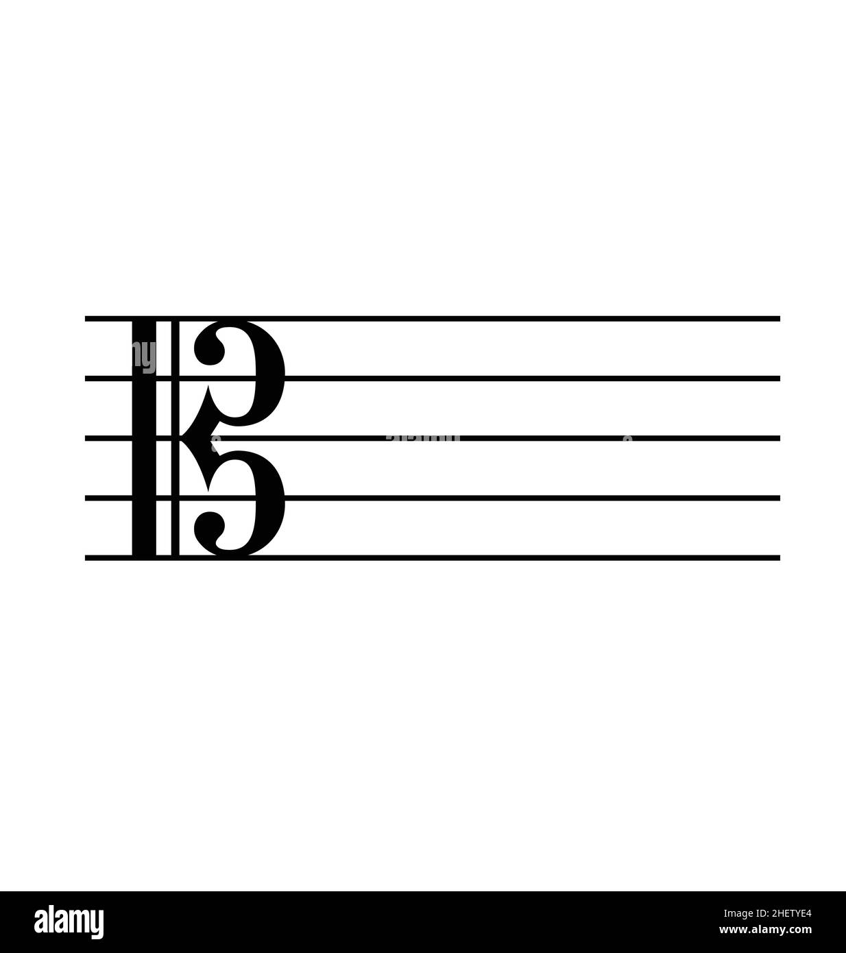 Klassische C-Altmusik Notation Notation Notation leeres Symbol Vektor auf weißem Hintergrund isoliert Stock Vektor
