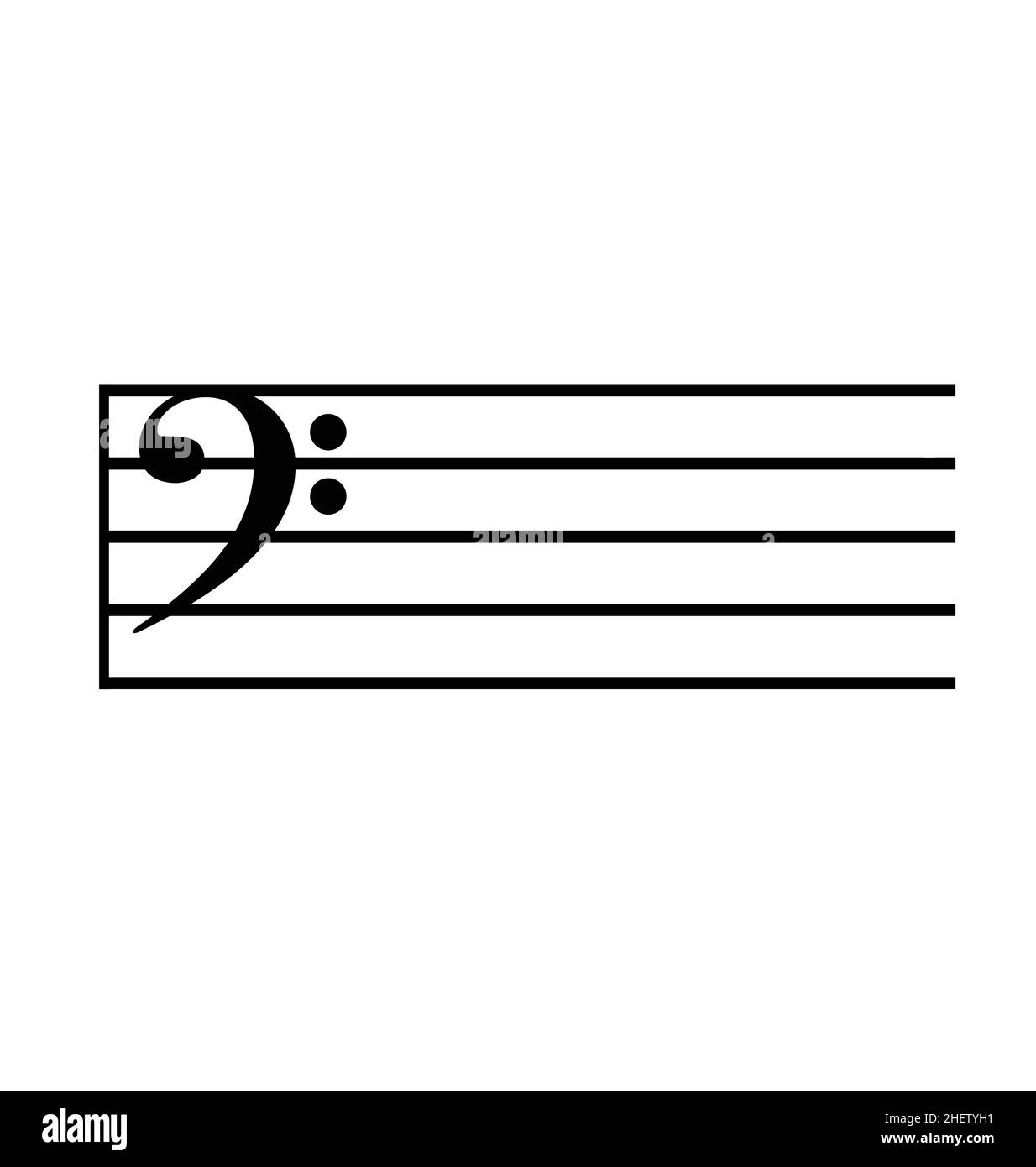 Classic F Bass Musik Notation Notation Notation leeres Symbol Vektor auf weißem Hintergrund isoliert Stock Vektor