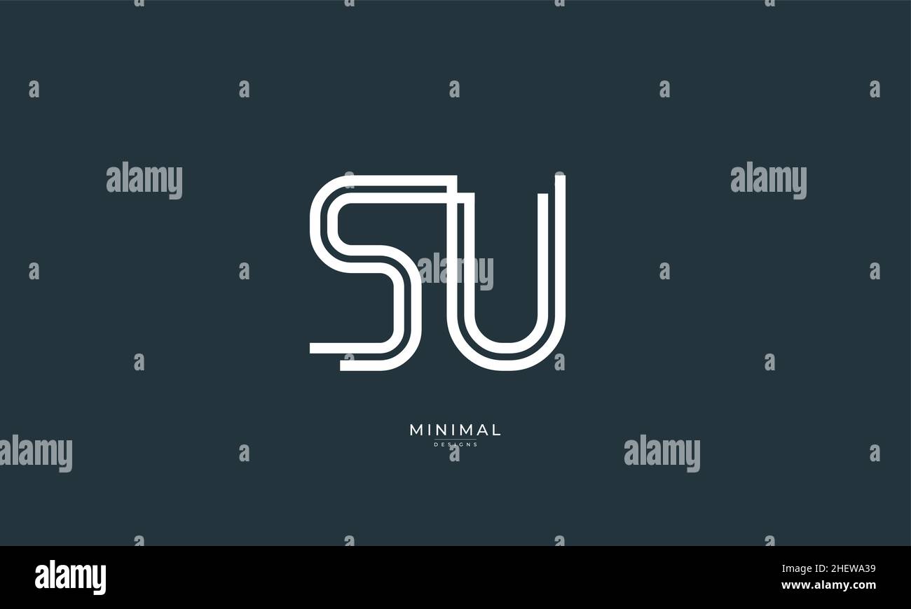 Buchstabensymbol Logo SU Stock Vektor