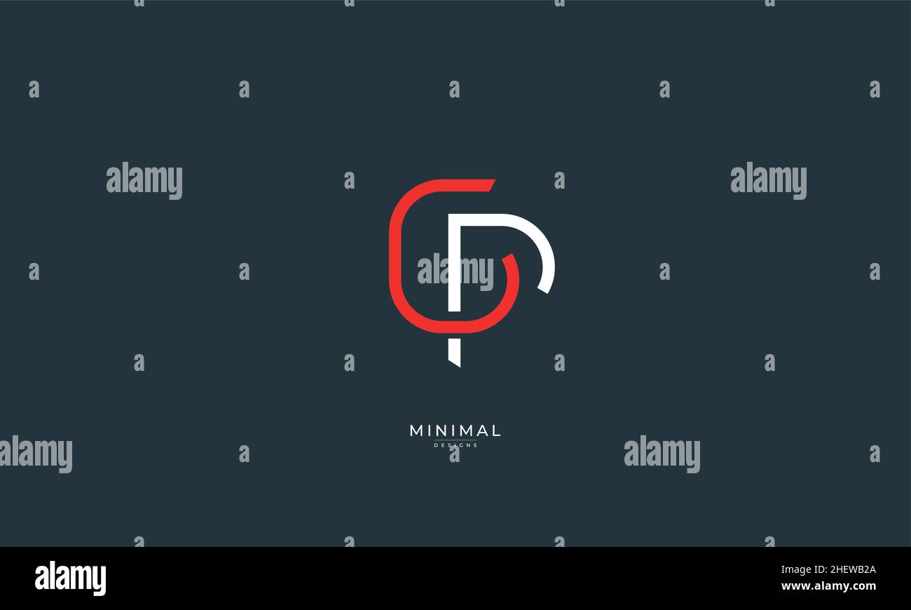 Buchstabensymbol GP oder PG Stock Vektor