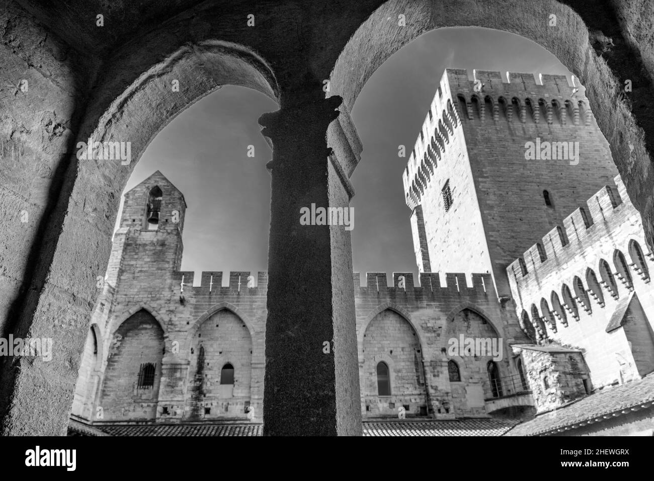 Palast der Päpste in Avignon, Provence, Frankreich. Stockfoto