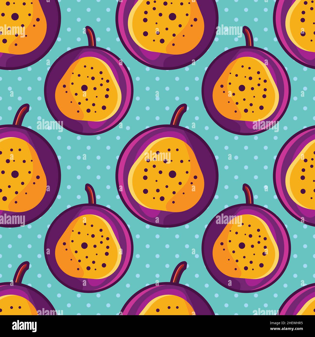 Passionsfrucht nahtlose Muster Vektor Illustration Stock Vektor