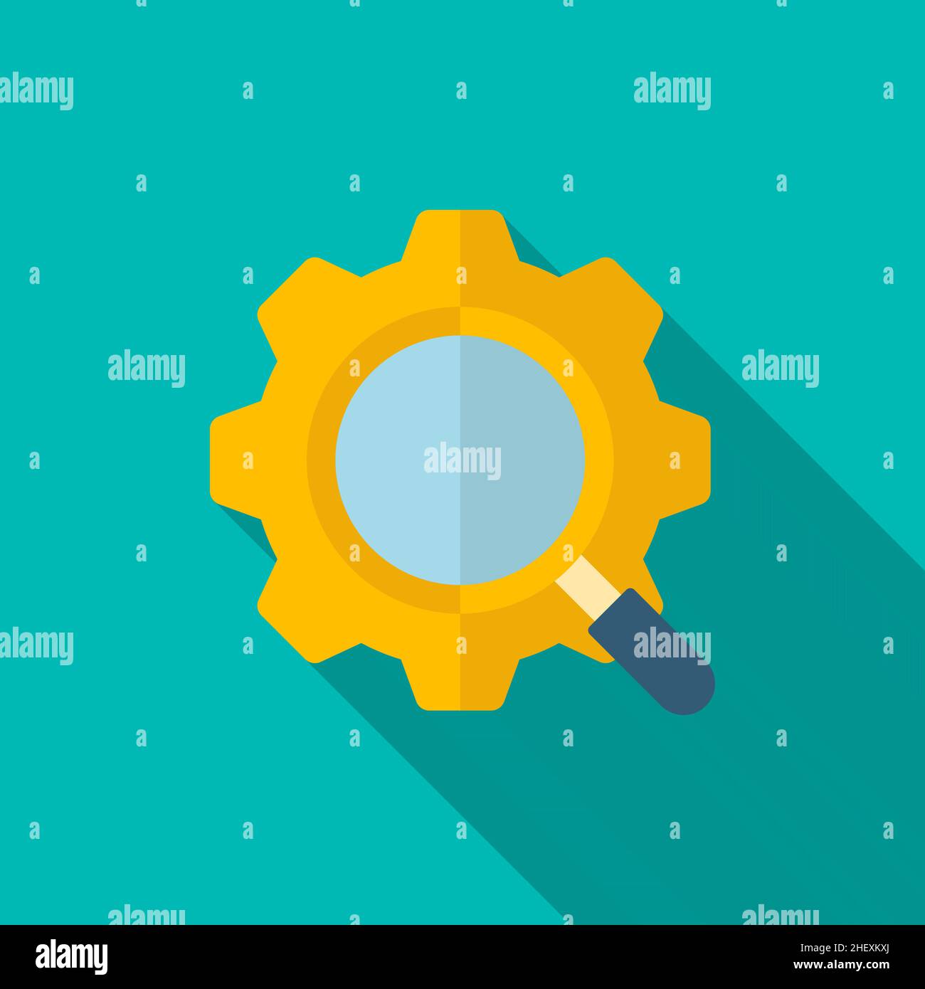Analyse-Symbol, Vektordarstellung. Flaches Design mit langem Schatten, EPS10 Stock Vektor
