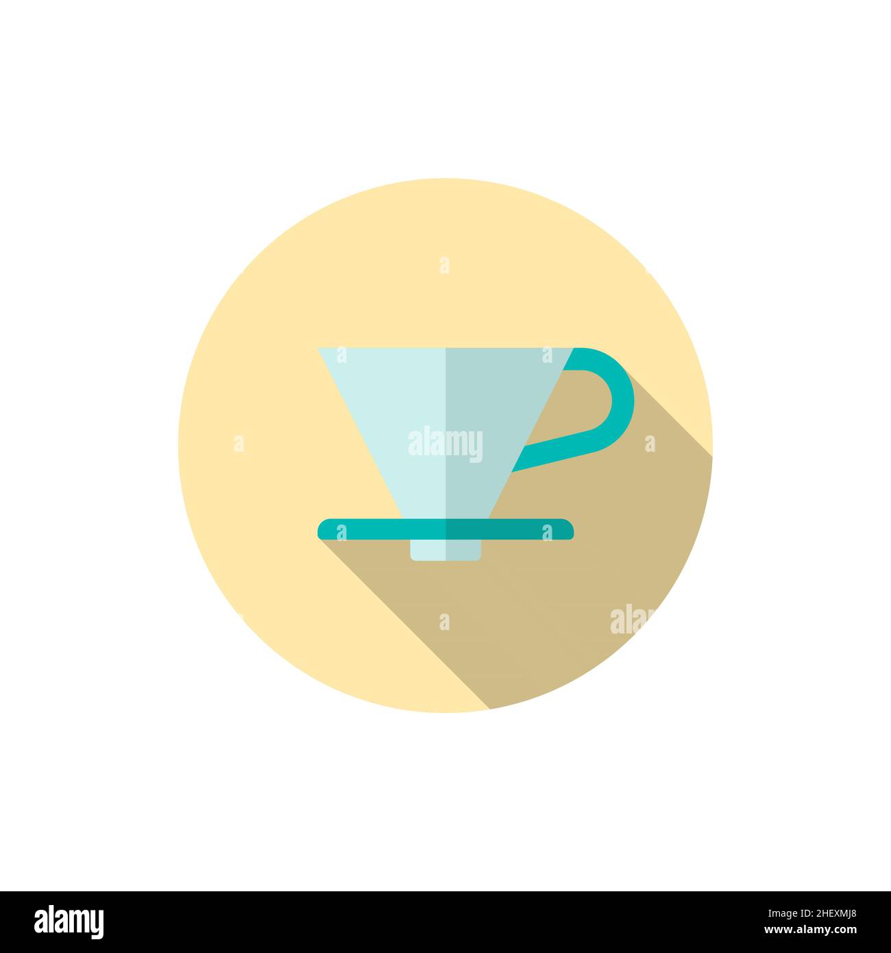 Kaffee-Filter-Symbol , Vektor flach lange Schatten-Design. Stock Vektor