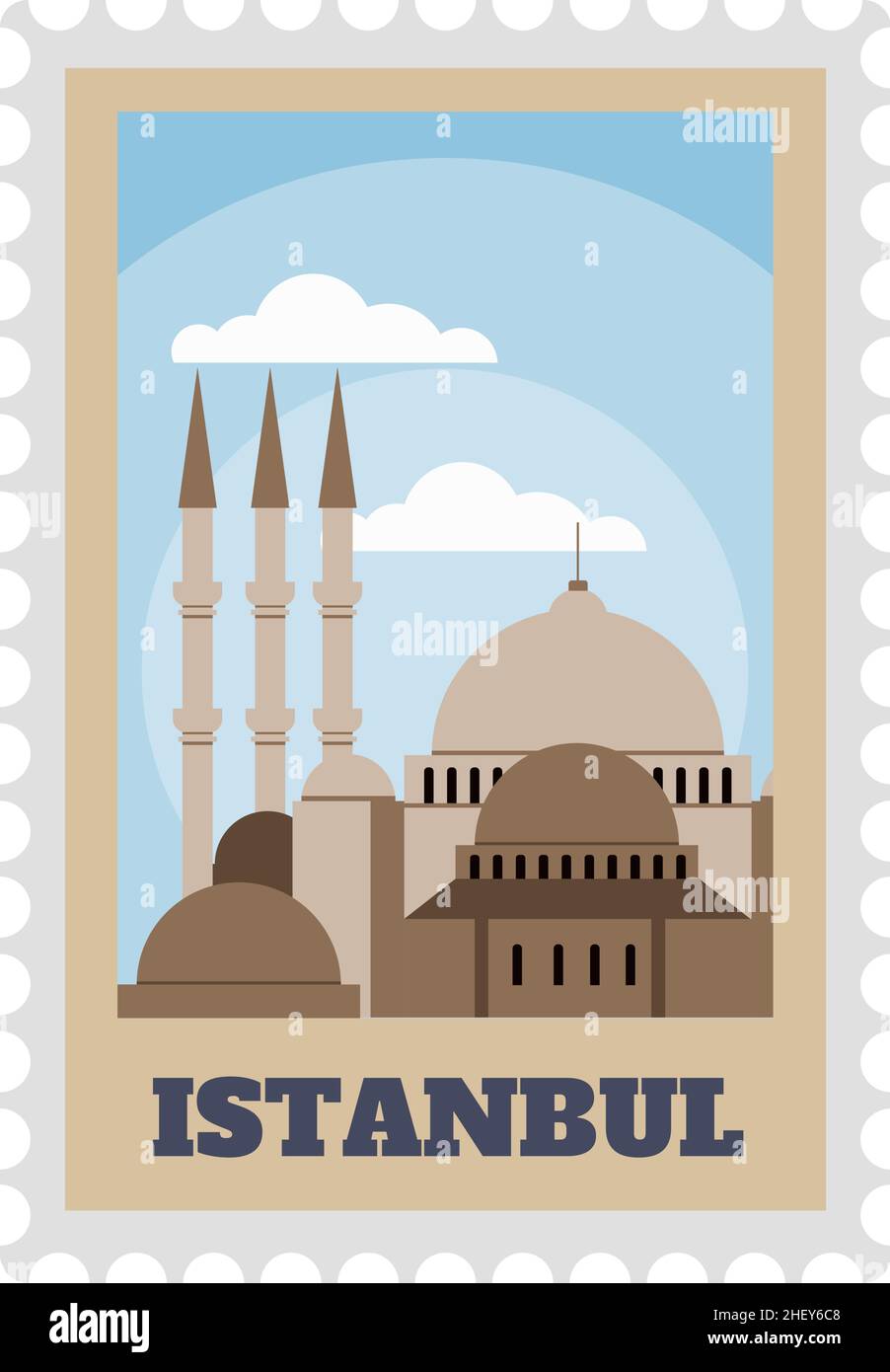 Istanbul türkei Briefmarke mit Sichtvektor Stock Vektor