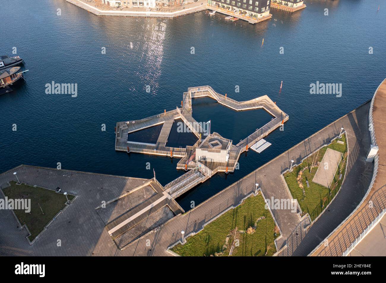 Sluseholmen Harbour Bath in Kopenhagen Stockfoto