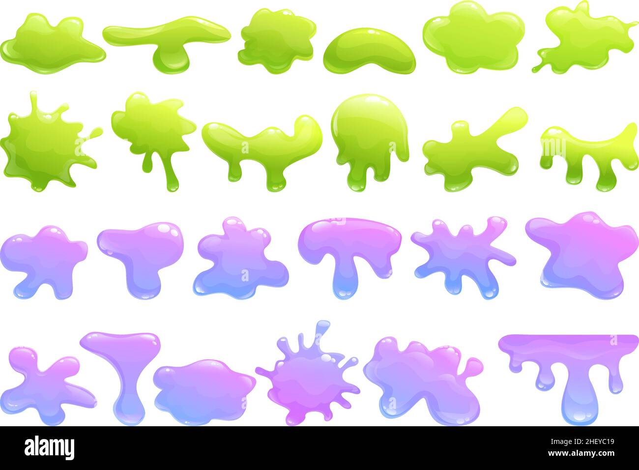 Slime-Symbole setzen Cartoon-Vektor. Game Monster. BLOB kindisch Stock Vektor