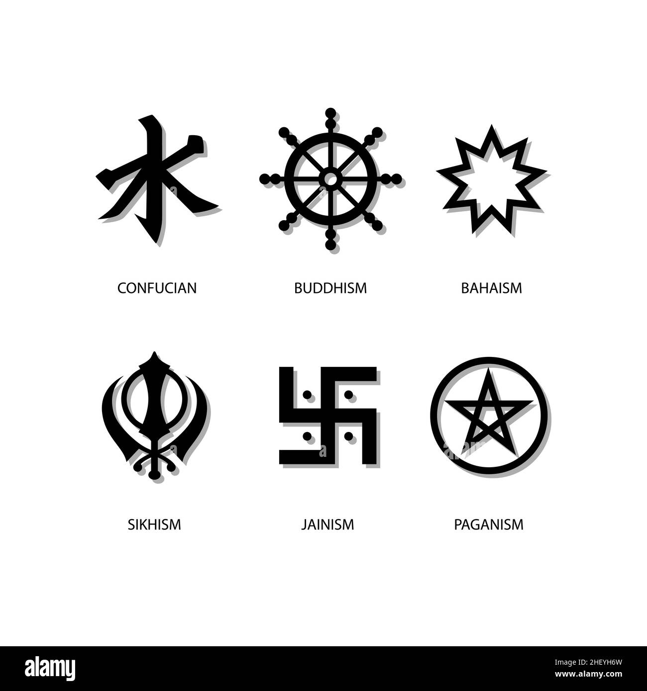 Flaches Design religiöse Symbol-Set Vektor-Illustration. Stock Vektor