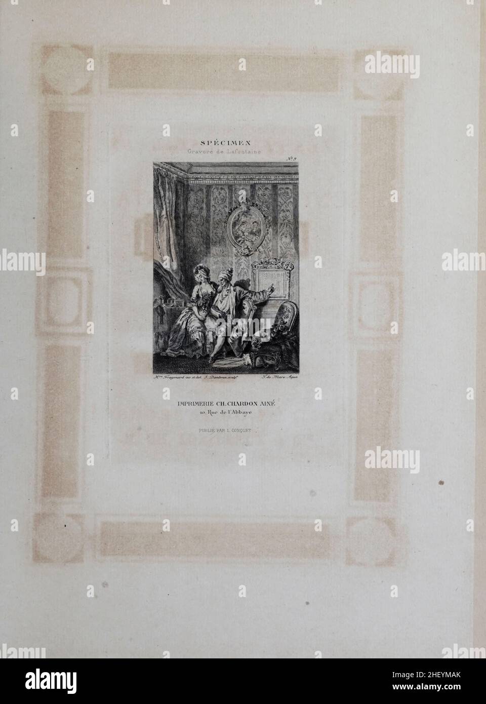 Katalog für Risque Print-Gravuren und -Drucke. Frankreich 1881 Stockfoto