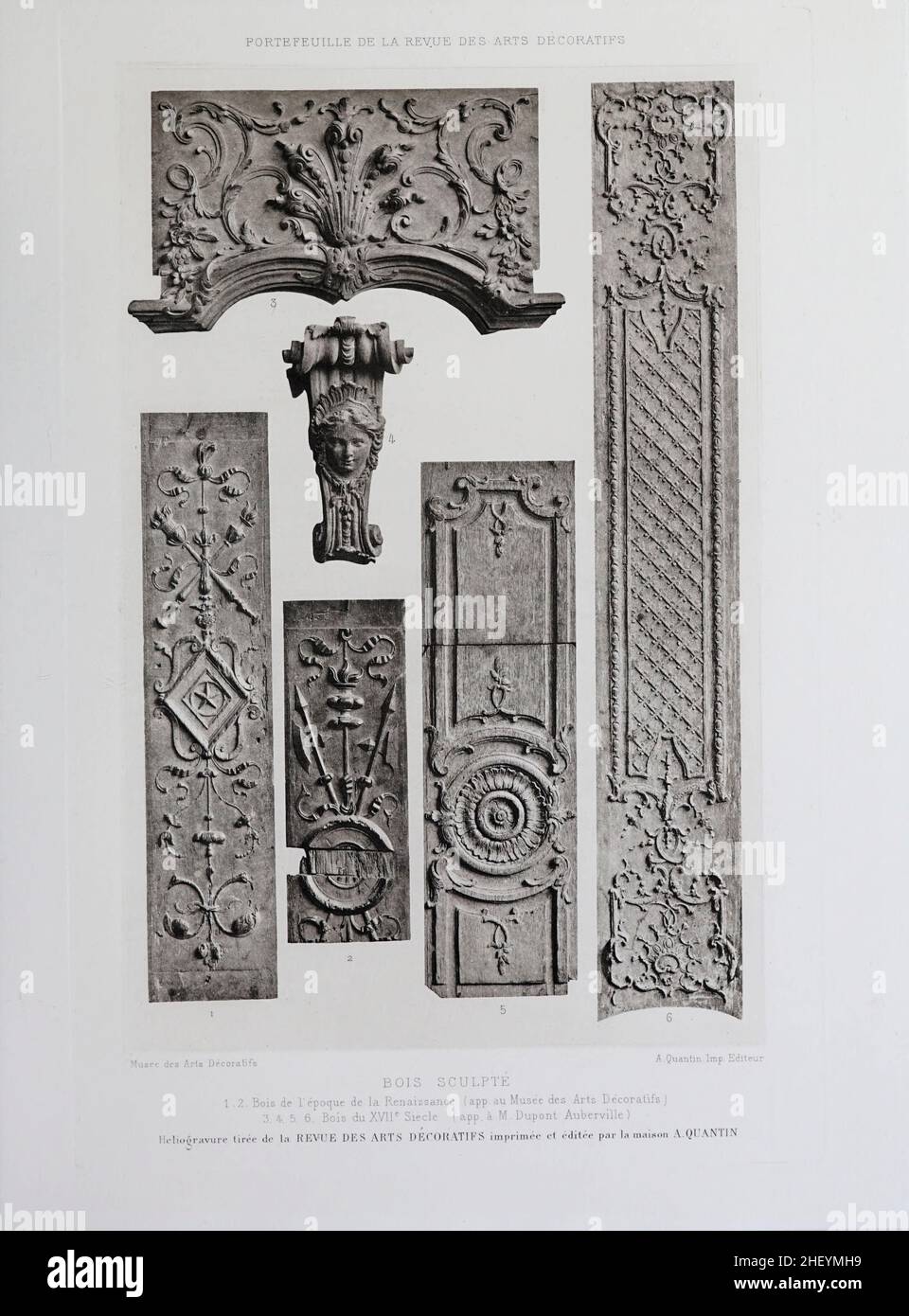 Katalog mit geschnitzten Holzgravuren und Drucken aus dem 17th. Jahrhundert. Frankreich 1881 Stockfoto