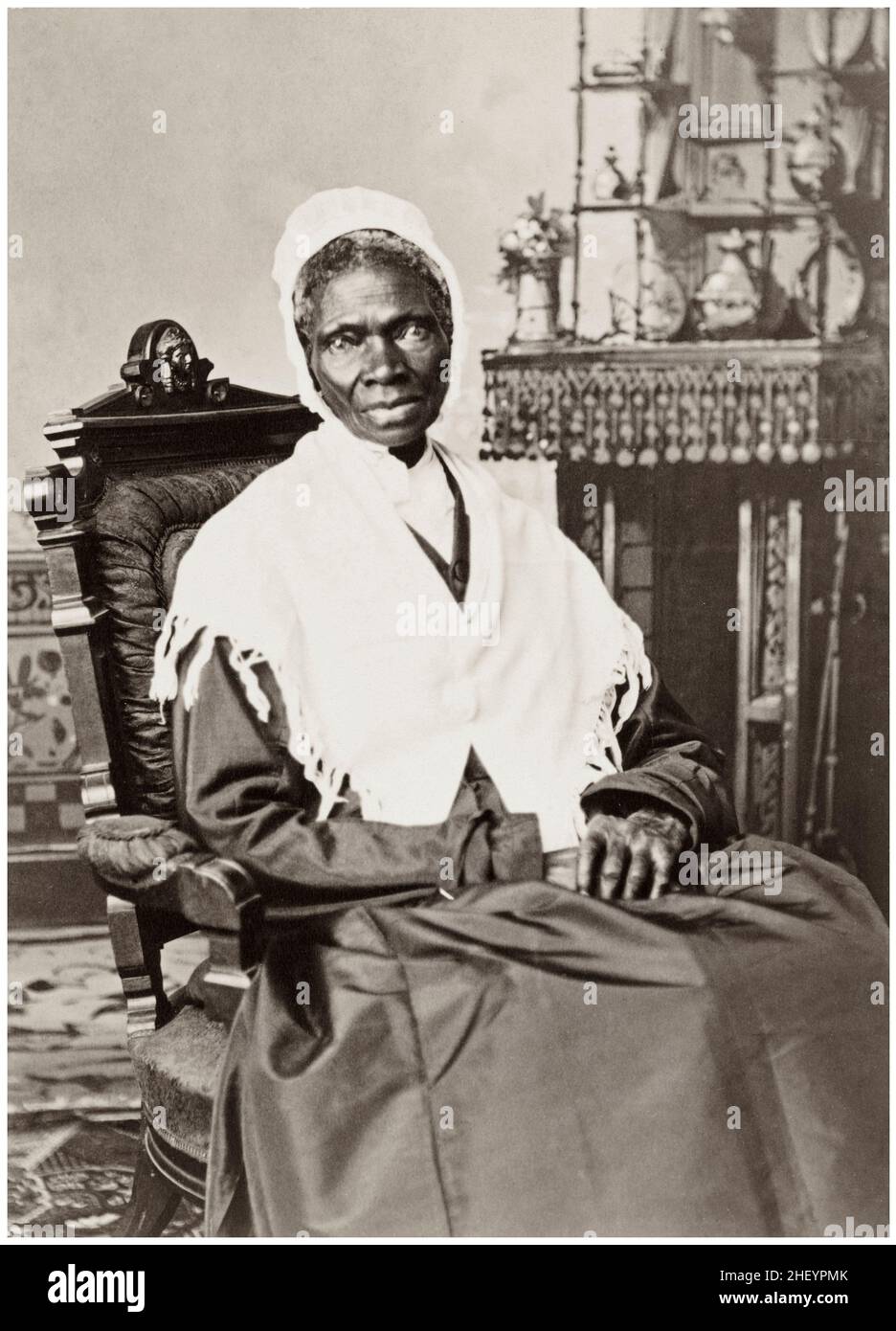 Sojourner Truth (um 1797-1883), Anti-Sklaverei-Aktivisten, Abolitionist und Prediger, Porträtfoto von Randall Studio, um 1870 Stockfoto