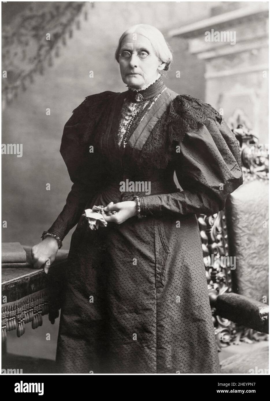 Susan Brownell Anthony (1820-1906), amerikanische Sozialreformerin, Frauenrechtlerin und Frauenrechtlerin, Porträtfotografie von Theodore C. Marceau, 1898 Stockfoto