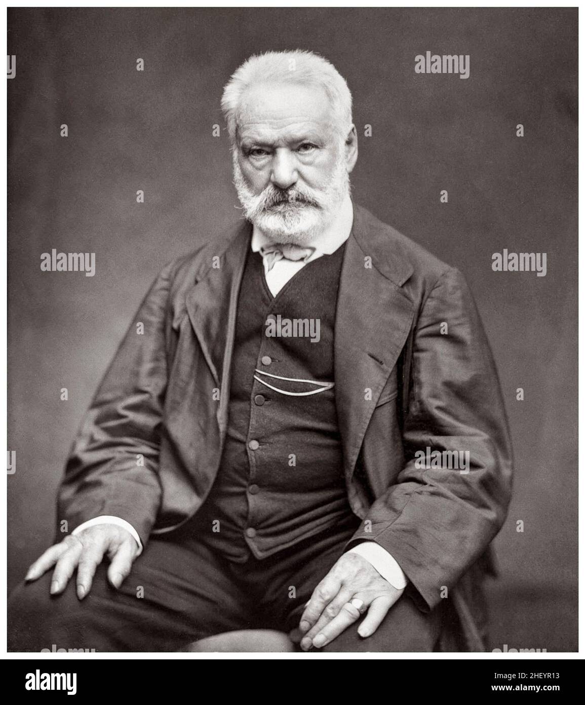 Victor Hugo (1802–1885), französischer Schriftsteller, Porträtfotografie von Cliché Bertall, 1860-1869 Stockfoto