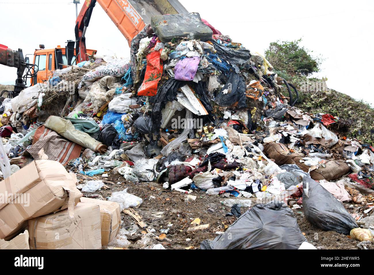 Müll Müll Umwelt Müllhalde Verschmutzung Abfall Recycling Müll Ökologie Deponie schmutzige Müllentsorgung Management Stockfoto
