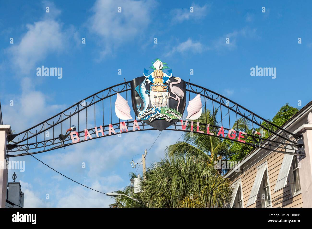 schild Bahama Dorf in Key West, Florida, USA. Stockfoto