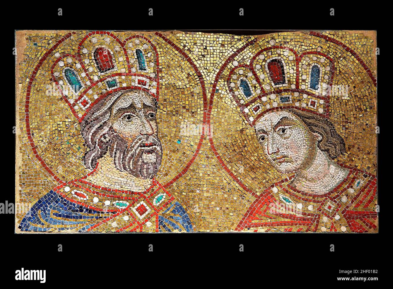 14. Jahrhundert Mosaiken aus der Profets David & Solomon von der Südwand des Ante Baptsitery.  Basilika San Marco (Markusplatz Basilika) Venedig, Ita Stockfoto