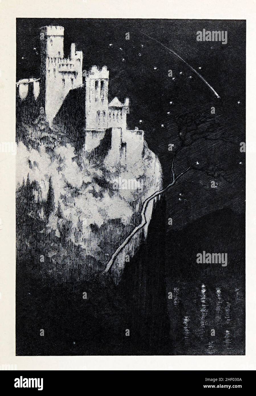 SCHLOSS LAHNECK von LOUIS WEIRTER, R.B.A. aus Oberwörth im Buch "Hero Tales & Legends of the Rhine" von Lewis Spence, London: G.G. Harrap 1915 Stockfoto