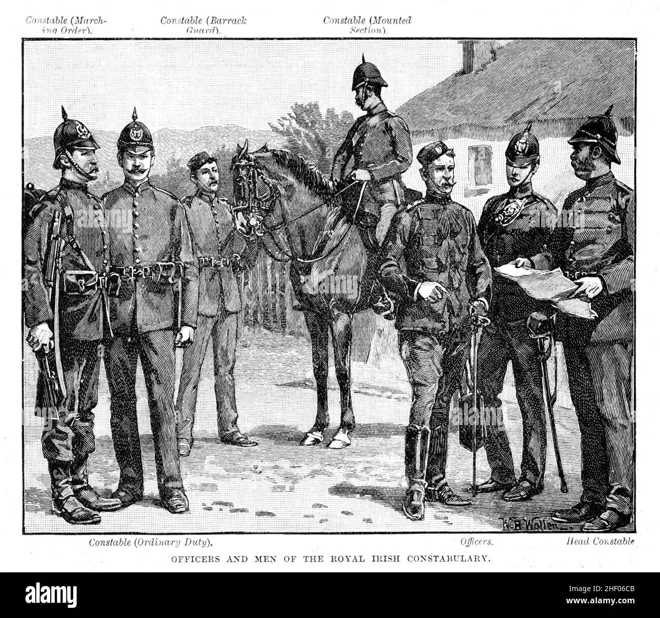 Officers and Men of the Royal Irish Constabulary, 1880s Stockfoto