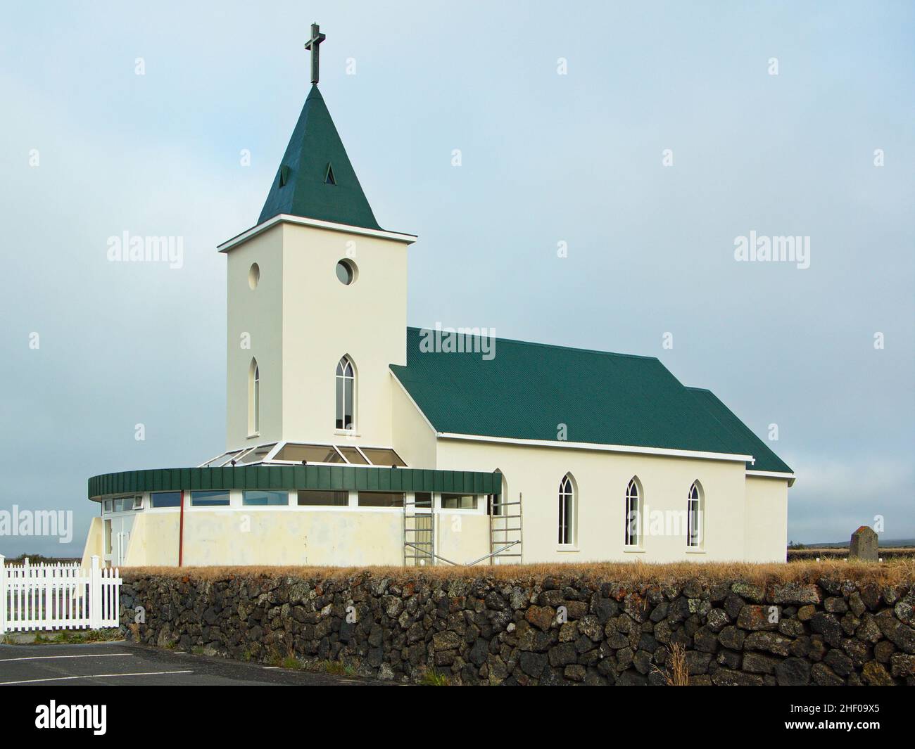 Kirche Reykjahlidarkirkja in Reykjahlid am Lake Myvatn in Island, Europa Stockfoto