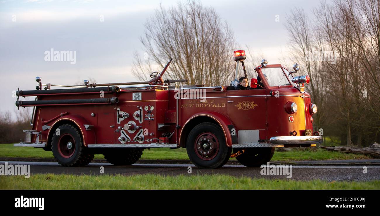 1940 Feuerwehrauto La France Stockfoto