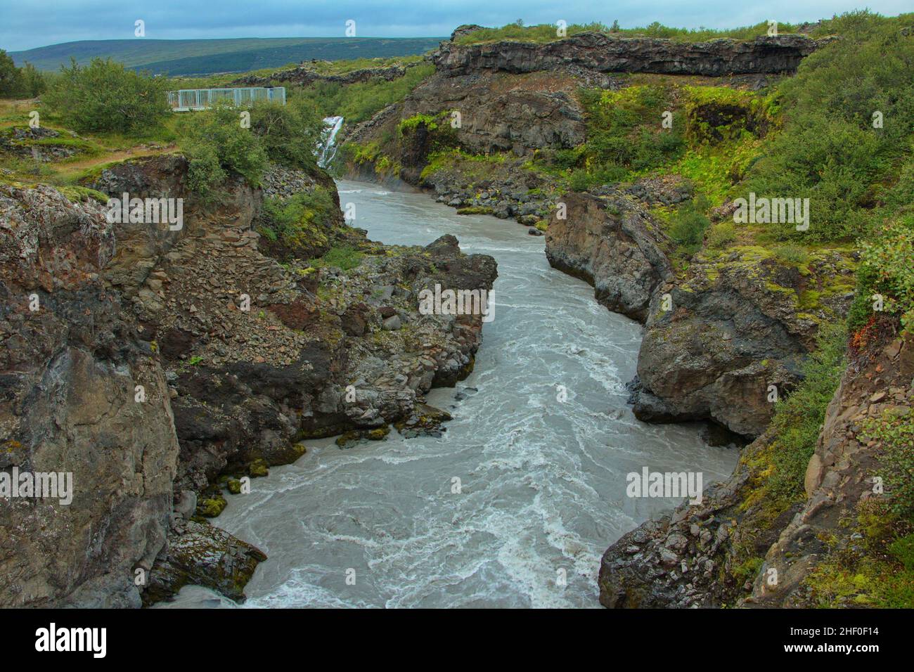 Wasserfall Barnafoss auf Island, Europa Stockfoto