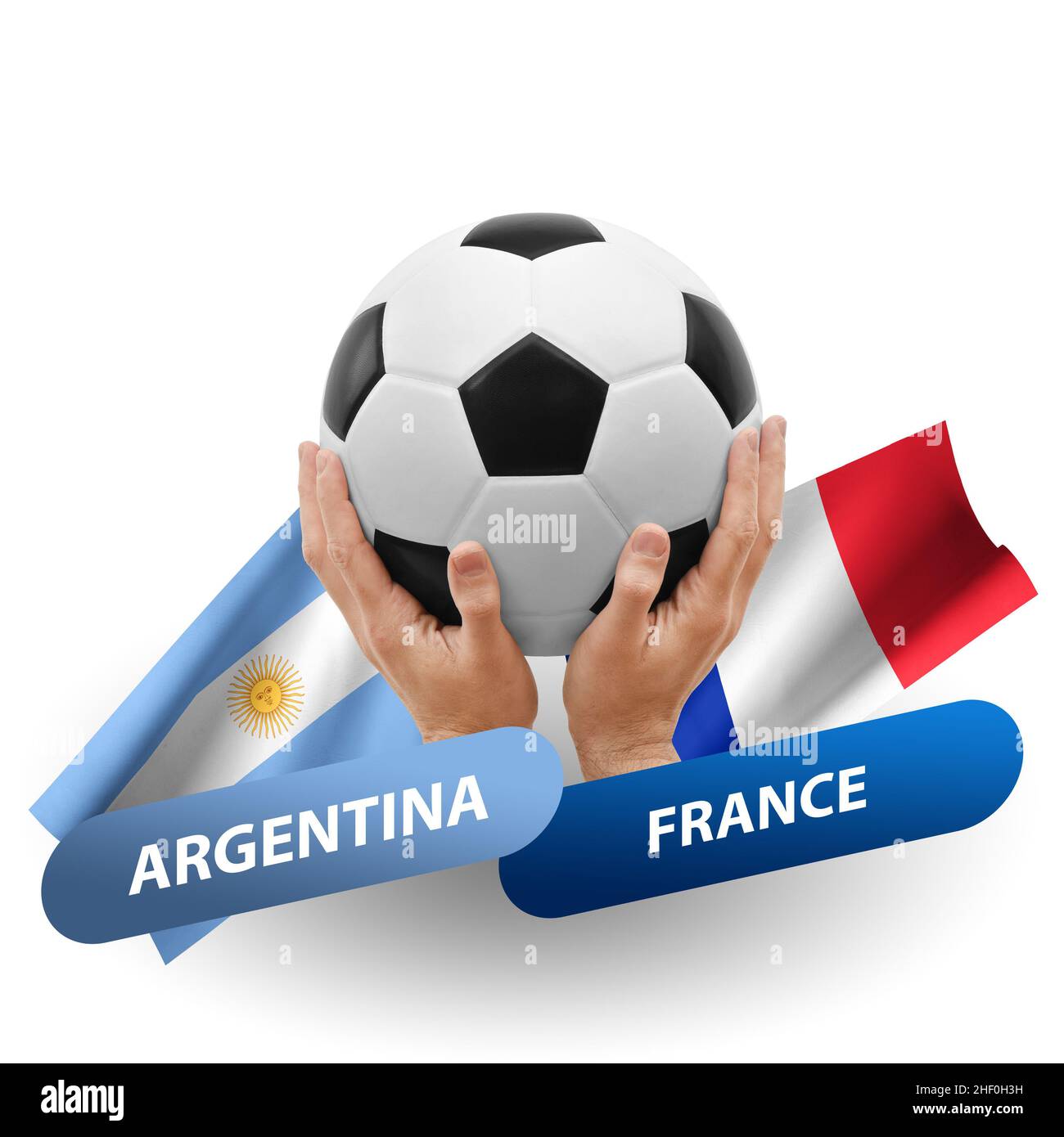 Fußballspiel, Nationalmannschaften argentinien gegen frankreich Stockfoto