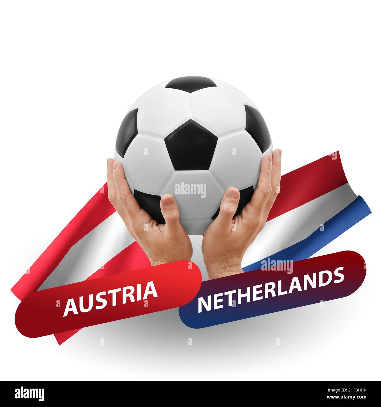 Fußballspiel, Nationalmannschaften österreich vs. niederlande Stockfoto