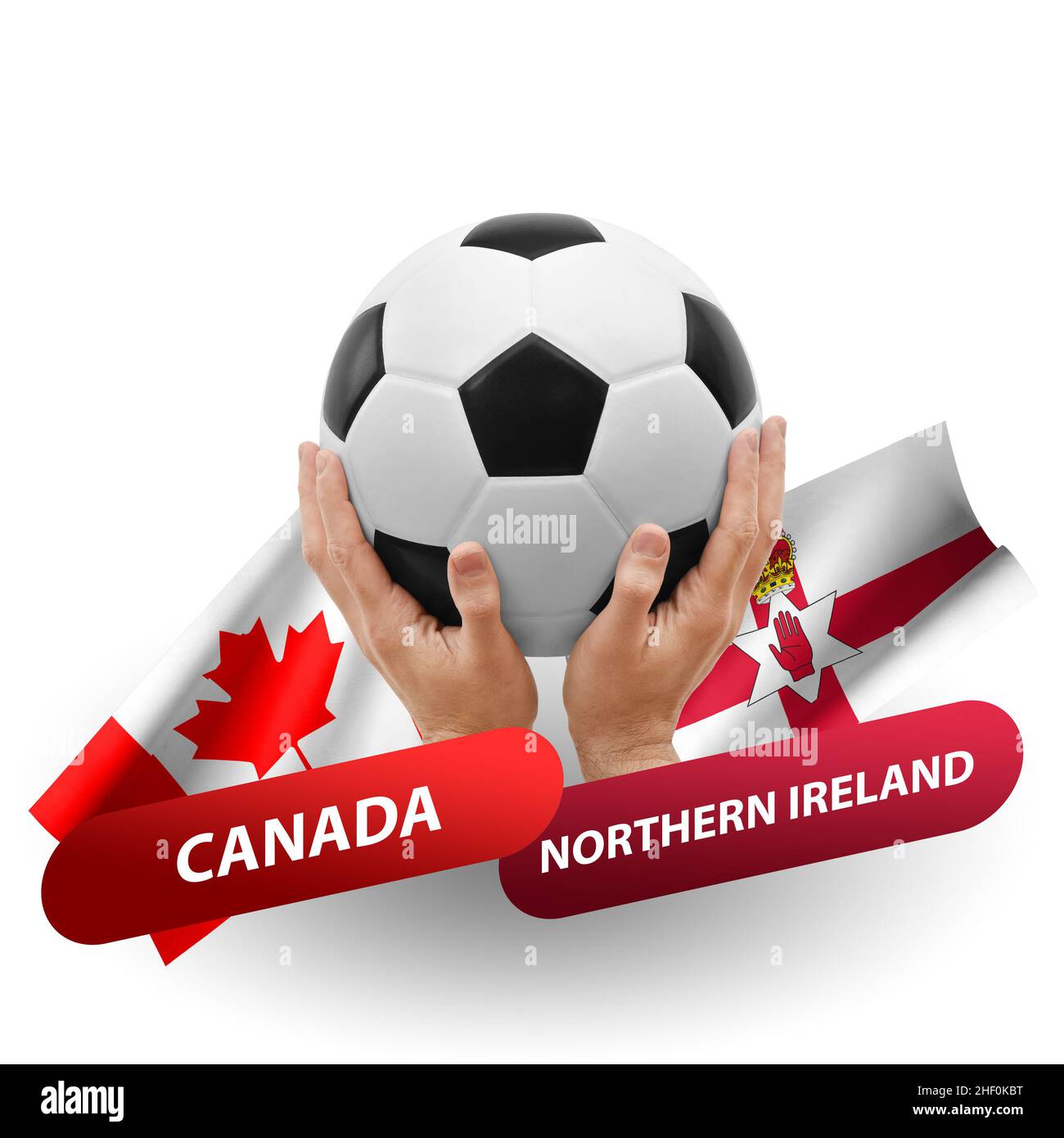 Fußballspiel, Nationalmannschaften kanada gegen Nordirland Stockfoto