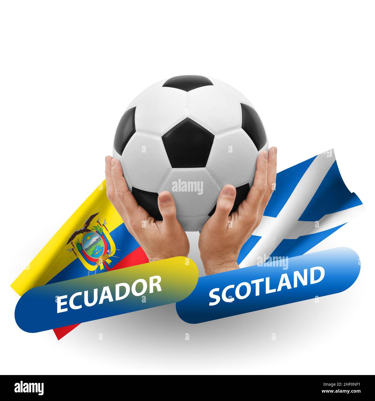 Fußballspiel, Nationalmannschaften ecuador vs. schottland Stockfoto