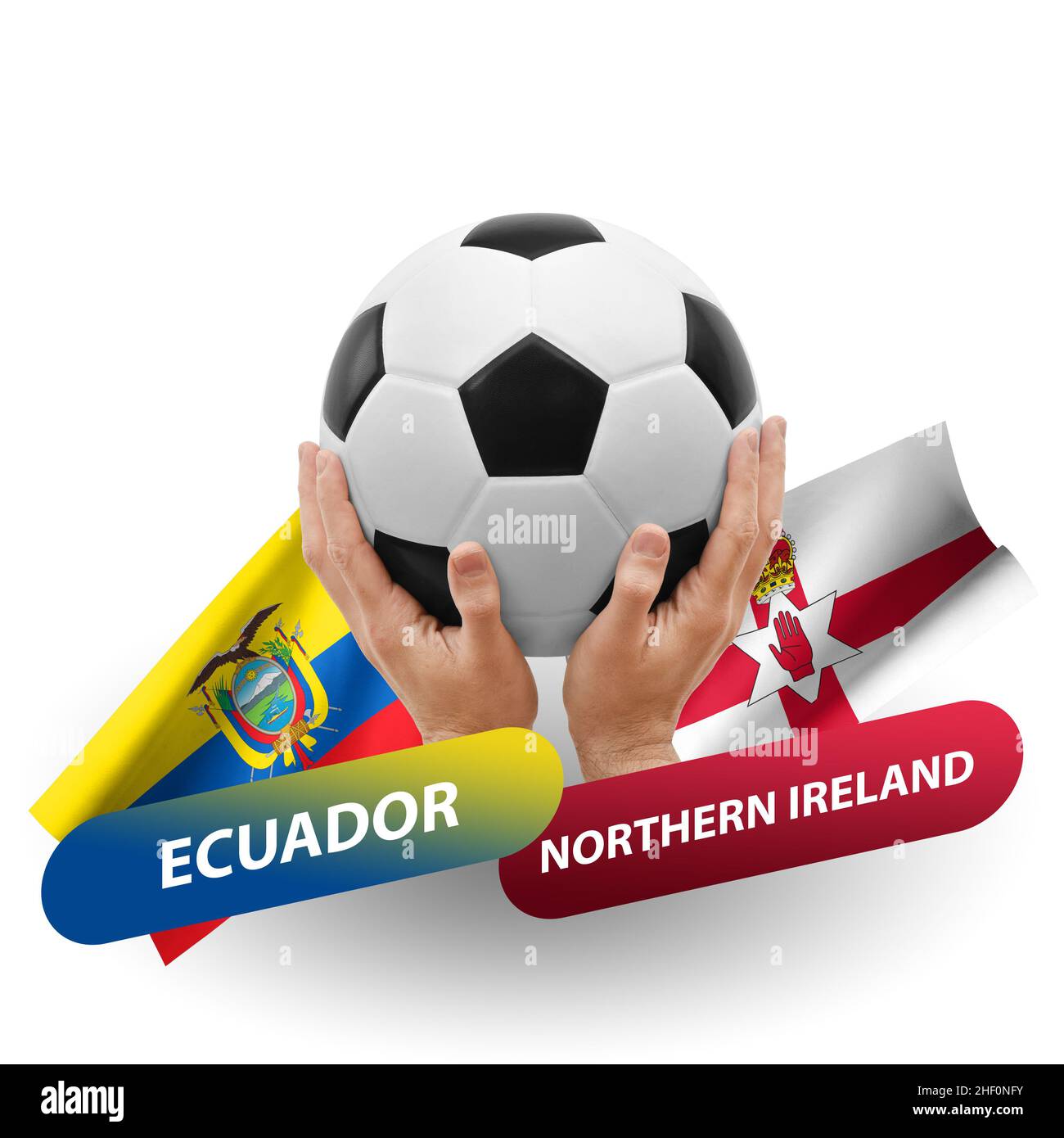 Fußballspiel, Nationalmannschaften ecuador gegen Nordirland Stockfoto