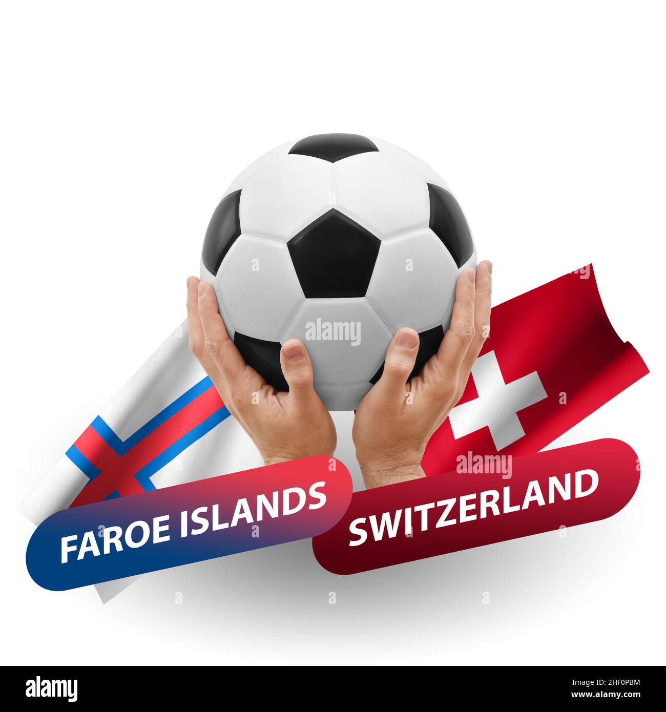 Fußballspiel, Nationalmannschaften färöer-Inseln gegen schweiz  Stockfotografie - Alamy