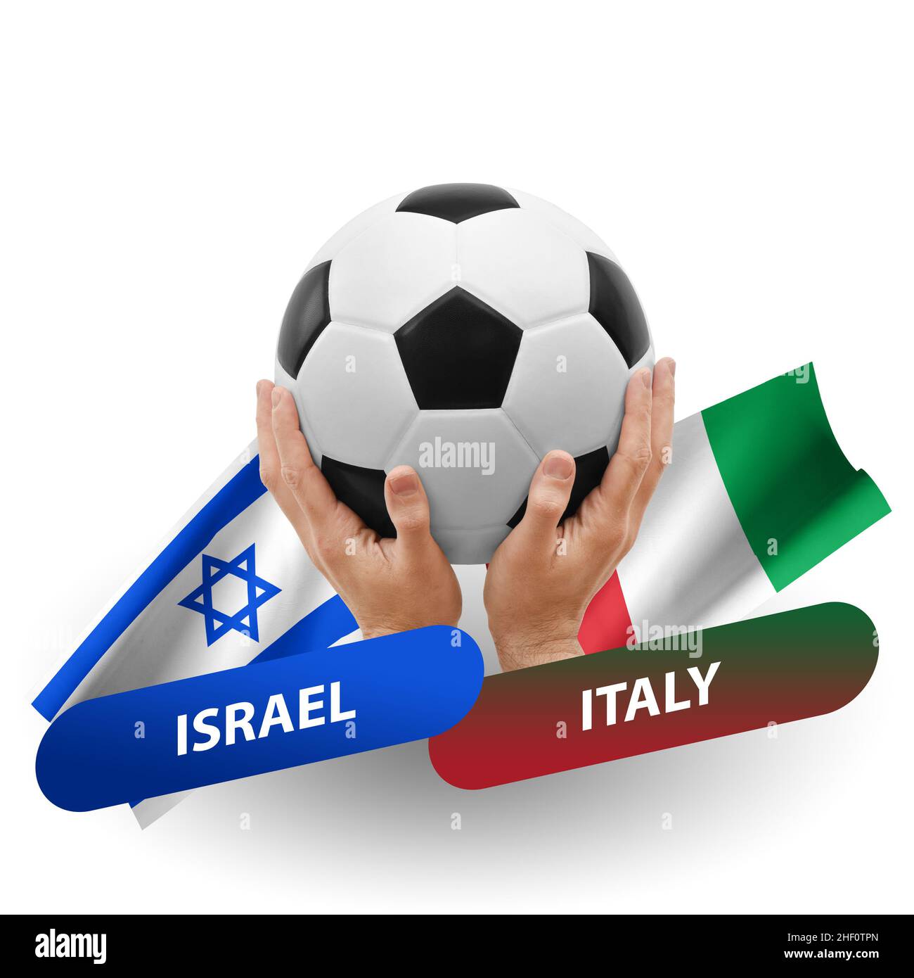 Fußballspiel, Nationalmannschaften israel gegen italien Stockfoto