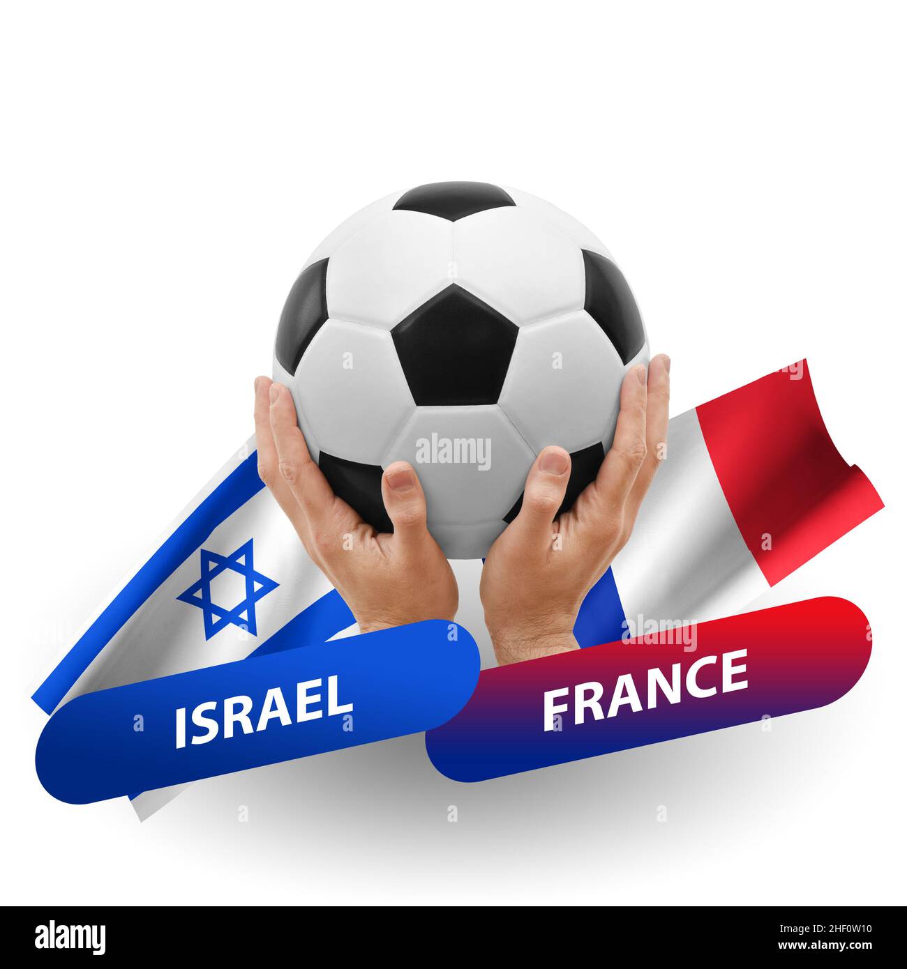 Fußballspiel, Nationalmannschaften israel gegen frankreich Stockfoto