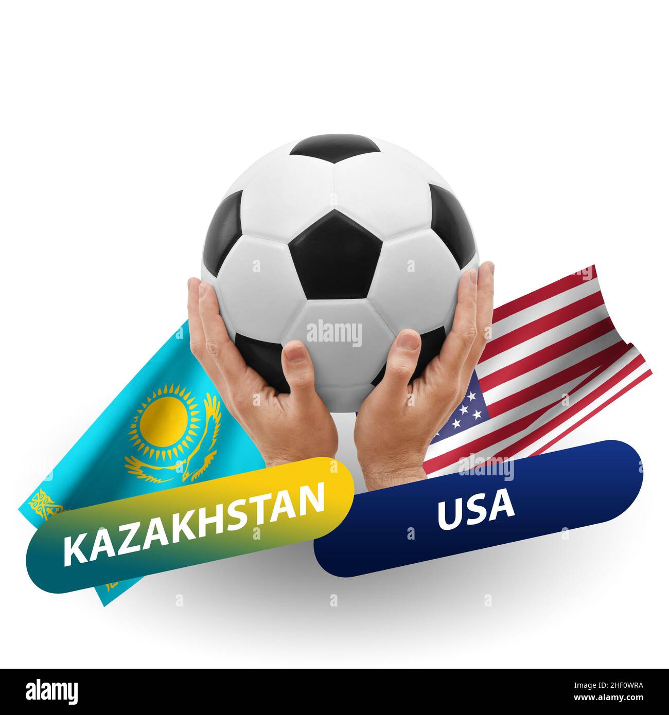 Fußballspiel, Nationalmannschaften kasachstan vs. usa Stockfoto