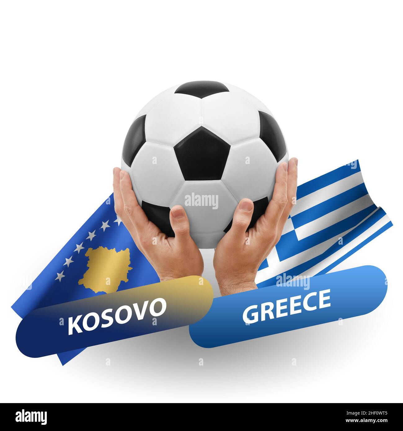 Fußballspiel, Nationalmannschaften kosovo gegen griechenland  Stockfotografie - Alamy
