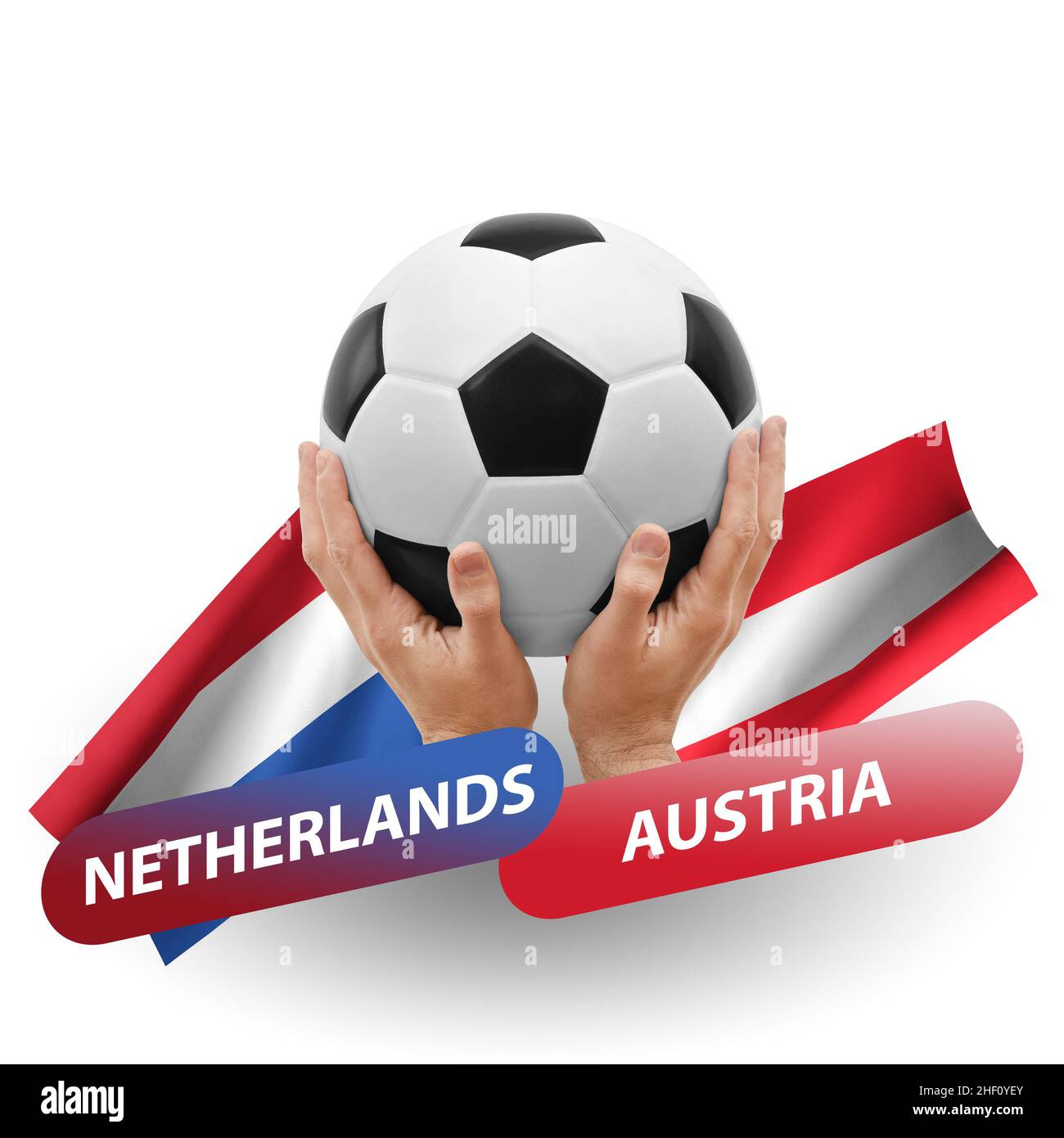 Fußballspiel, Nationalmannschaften niederlande gegen österreich Stockfoto