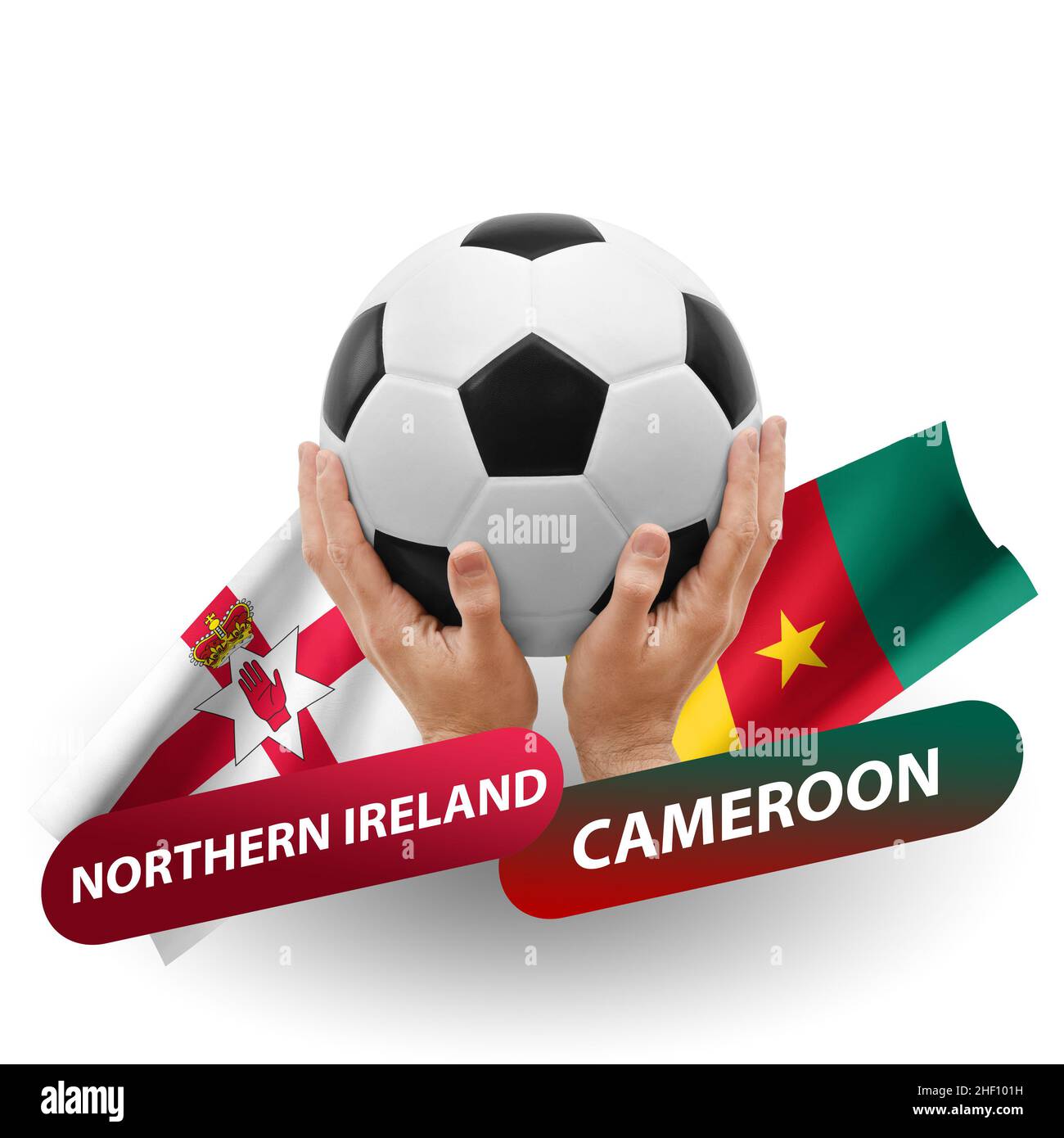 Fußballspiel, Nationalmannschaften Nordirland gegen kamerun Stockfoto
