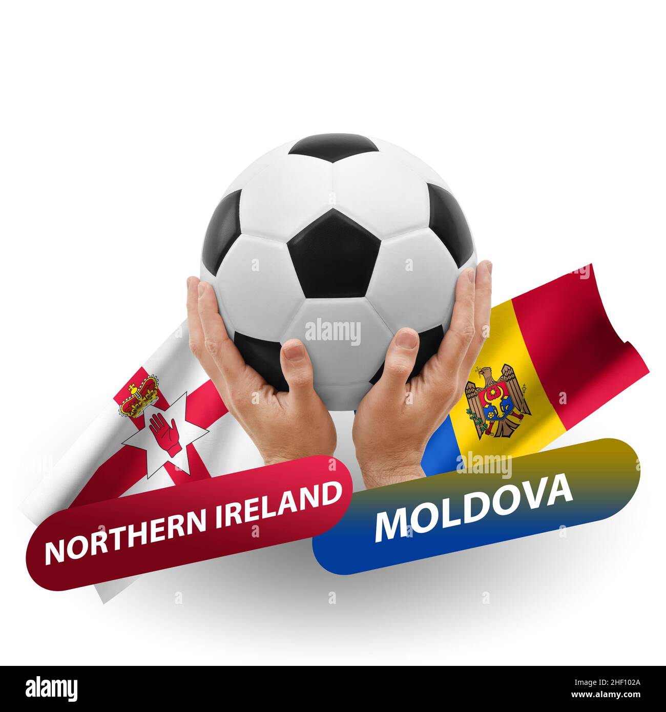 Fußballspiel, Nationalmannschaften Nordirland gegen moldawien Stockfoto