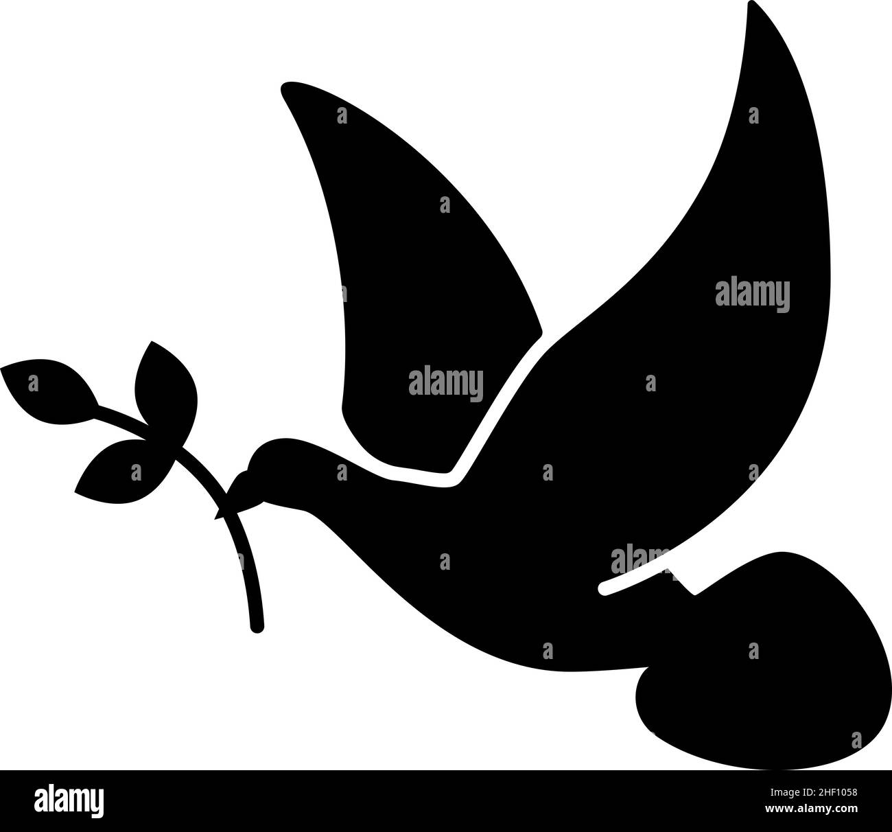 Glyphen-Symbol Für Fliegende Vögel Stock Vektor