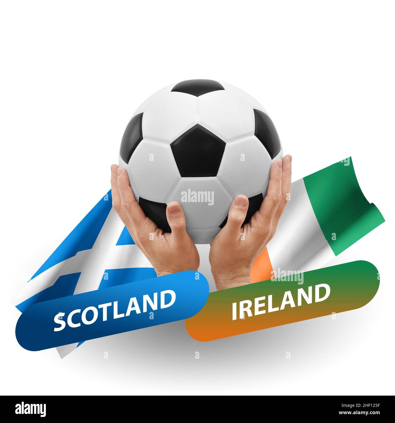 Fußballspiel, Nationalmannschaften schottland gegen irland Stockfoto