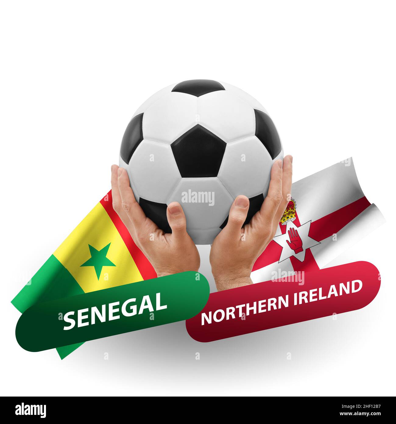 Fußballspiel, Nationalmannschaften senegal gegen Nordirland Stockfoto