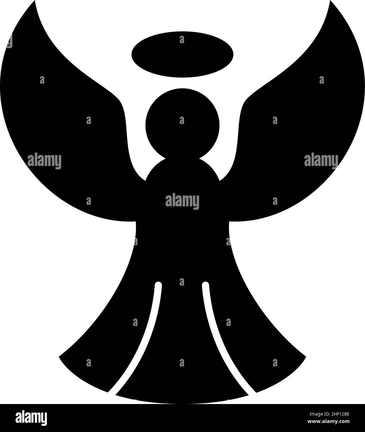 Engel Mit Heiligenzeichen Glyphen Symbol Vektor Stock Vektor