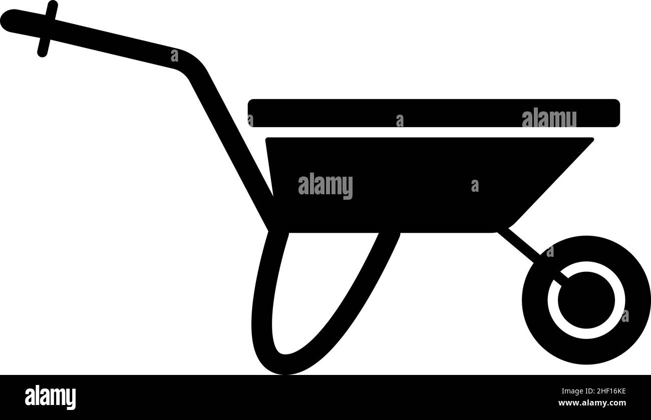 Schubkarre Rad Glyph Icon Vektor Stock Vektor